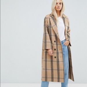 ASOS Petite Wool Coat in Check